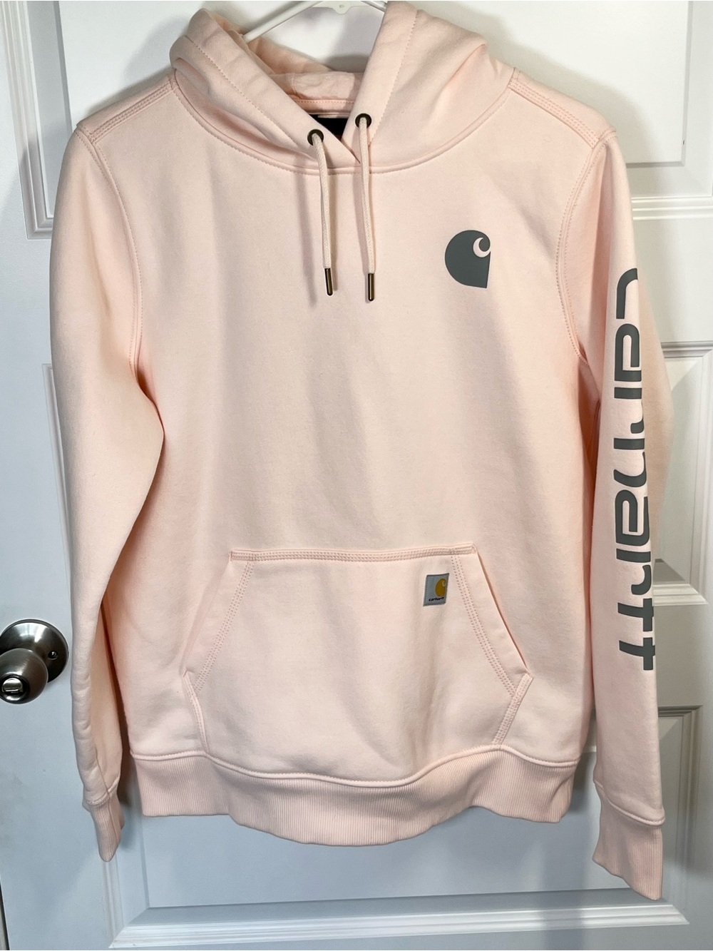 Carhartt Pink Clarksburg Logo Sleeve Hoodie Women’s Medium